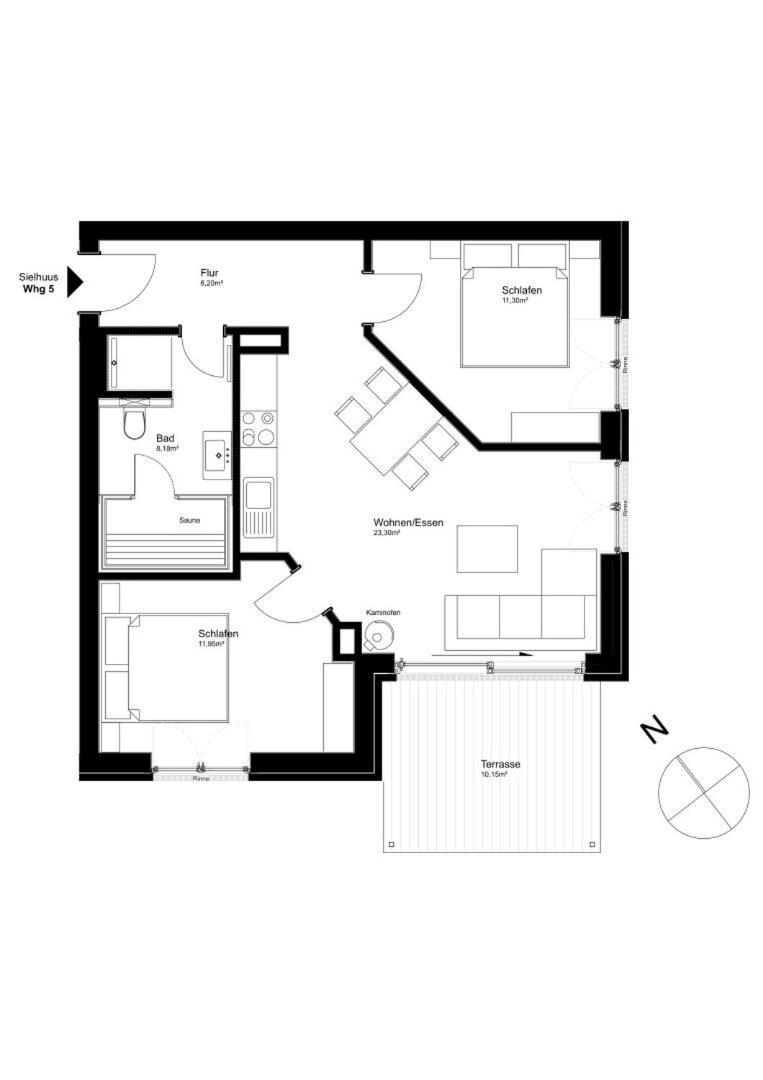 Sielhuus 5, Ferienwohnung Mit Sauna In Fedderwardersiel Butjadingen Exterior foto